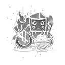 A culinary-themed collage featuring iconic Marvel characters enjoying a meal together tattoo design idea