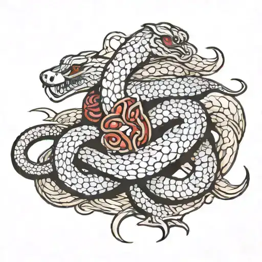Cobra protecting 3 cobras, mother, father and brother tattoo design idea