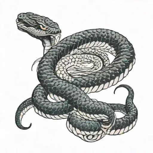 Cobra protecting 3 cobras, mother, father and brother. Totaling 4 cobras tattoo design idea