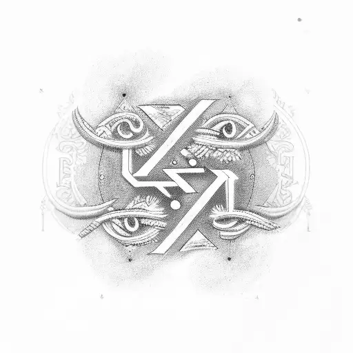 alpha and omega greek letters tattoo design idea