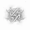 alpha and omega greek letters tattoo design idea