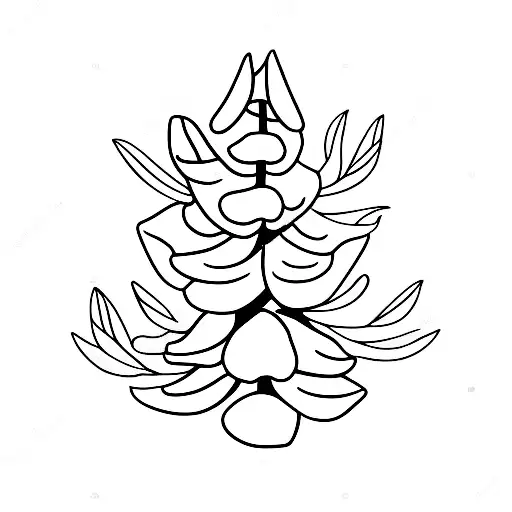 magnolia with pine tree tattoo design idea