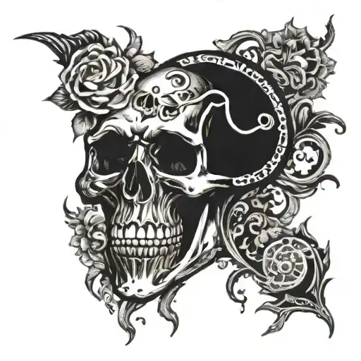 eternal return, love fati memento mori tattoo design idea