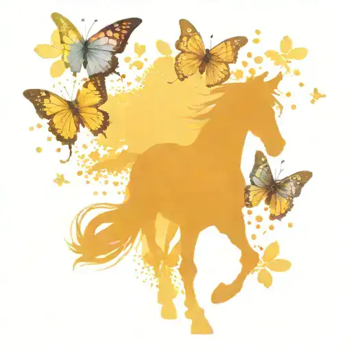 cousin tattoo horse butterfly tattoo design idea