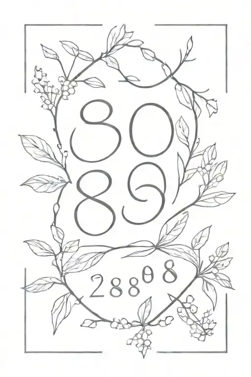 dates and initials 888 tattoo design idea