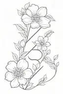 flowers and numbers 888 tattoo design idea