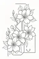 flowers and numbers 888 tattoo design idea