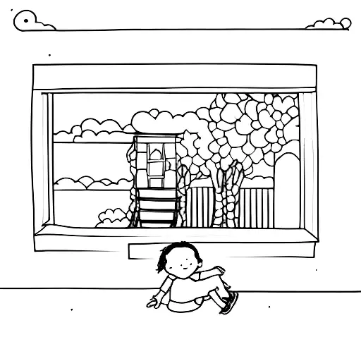 child in window  tattoo design idea