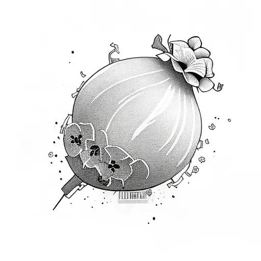 grenade with flowers tattoo design idea
