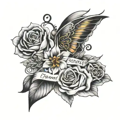 words "“family is forever“ tattoo design idea