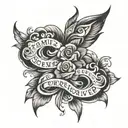 words "“family is forever“ tattoo design idea