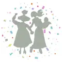 A silhouette of a mother and son holding hands, surrounded by Disney characters tattoo design idea
