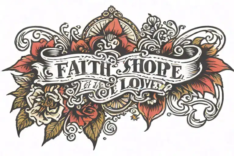 faith hope love tattoo design idea