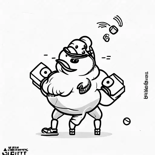 A weightlifter lifting a rubber ducky instead of a barbell tattoo design idea