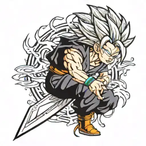 super saiyan 2 teen gohan tattoo design idea