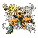 super saiyan 2 gohan tattoo design idea