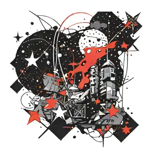 a night scene where the starry sky serves as a background. The chosen constellation would be carefully drawn on tattoo design idea