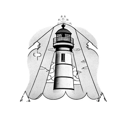 lighthouse sextant navigation  tattoo design idea