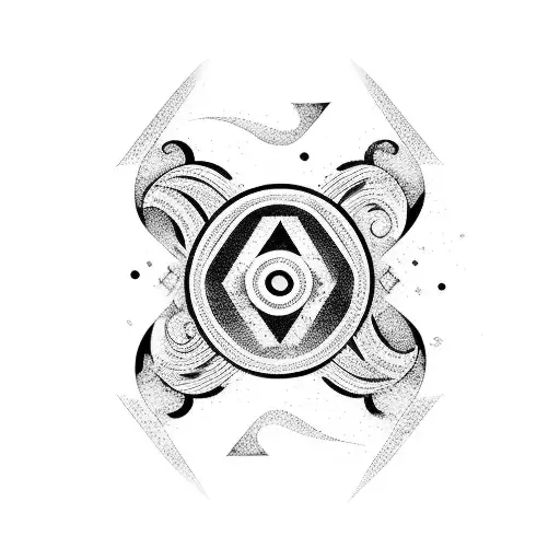 Japenese wave with chinese letters down the middle  tattoo design idea