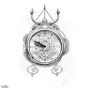 reloj de arena ancla y rosa tattoo design idea