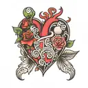 Heart shape tattoo with Dylan,Jayden,Sofia,Andres tattoo design idea