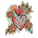 Heart shape tattoo with Dylan,Jayden,Sofia,Andres tattoo design idea