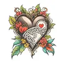 Heart shape tattoo with Dylan,Jayden,Sofia,Andres tattoo design idea