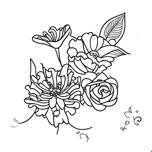 birthflower of April, may and December  tattoo design idea