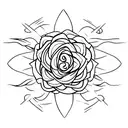 fire rose unity survivor symbol with flowers  tattoo design idea