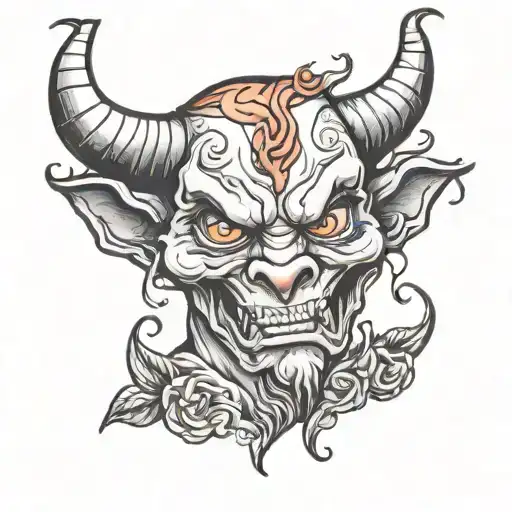 a sad devil emoji heartbroken tattoo design idea