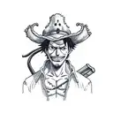 straw hat pirates logo with luffy' shear 5 smoke tattoo design idea