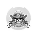 straw hat pirates logo with luffy' shear 5 smoke tattoo design idea