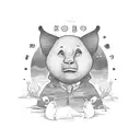 the word Kaboo in cute font with Mandela artwork around it tattoo design idea