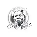 the word Kaboo in cute font with Mandela artwork around it tattoo design idea