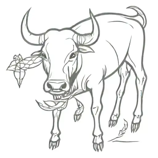 a bull's leg with half a crab tattoo design idea