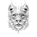 roaring Lion side profile tattoo design idea