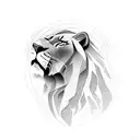 roaring Lion side profile tattoo design idea