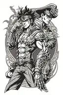 Jotaro Kujo and Star Platinum tattoo design idea