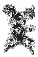 Jotaro Kujo and Star Platinum tattoo design idea