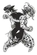 Jotaro Kujo and Star Platinum tattoo design idea