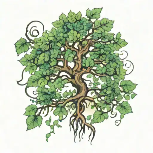 elm tree, maternal lineage, water, intuition,  tattoo design idea