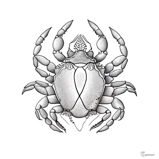 netball for the body of a crab netball hoop on the outside tattoo design idea