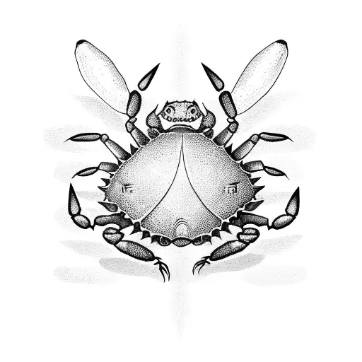 netball for the body of a crab tattoo design idea