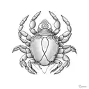 netball for the body of a crab netball hoop on the outside tattoo design idea