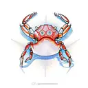 netball for the body of a crab netball hoop on the outside tattoo design idea