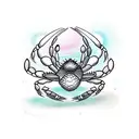 netball for the body of a crab netball hoop on the outside tattoo design idea