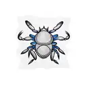 netball for the body of a crab netball hoop on the outside tattoo design idea