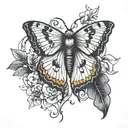 moth ground reversal  tattoo design idea