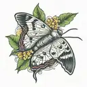moth ground reversal  tattoo design idea
