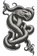 snake fight with eagle tattoo design idea